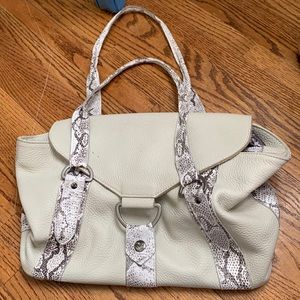 Rosanna Nichole Snakeskin pattern and leather handbag